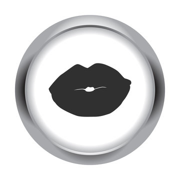 Lips kiss simple icon on colorful background