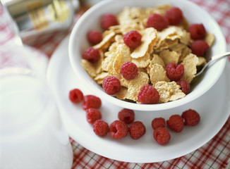 ラズベリーとシリアルフレーク