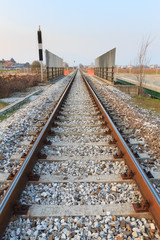 Fototapeta na wymiar Train tracks in perspective