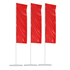 Flag Blank Red Expo Banner Stand.