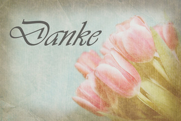 Vintage  Dankeskarte 