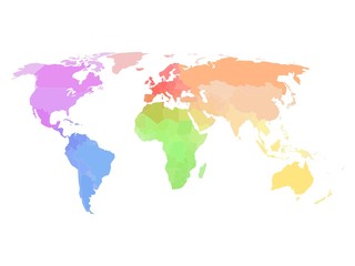 Fototapeta na wymiar Political world map on white background.