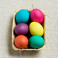 Multi-colored Easter eggs.