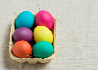 Multi-colored Easter eggs.