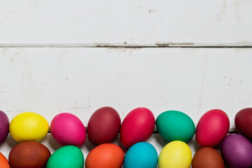 Multi-colored Easter eggs.