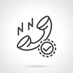 Order by phone black line design vector icon