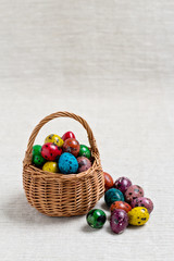 Multi-colored Easter eggs.