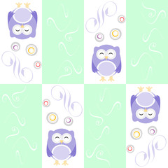 Cute owl seamless background vector background