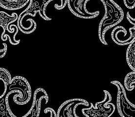 Beautiful abstract decorative vector frame with curling elements. You can use any color of background