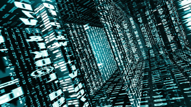 Data Storm 0555: Traveling through a labyrinth of digital data (Loop).