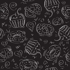 Seamless vector pattern cakes