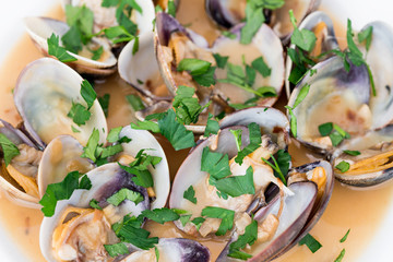 Clams with marinara sauce