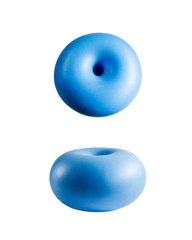 Exercise donut fitball from two perspectives isolated