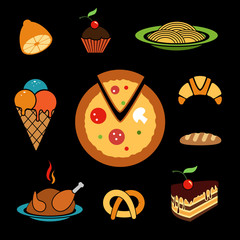 Food vector icons set