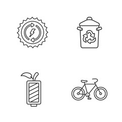 four flat eco icons