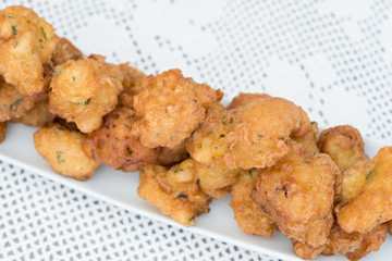 Detail of some cod fritters