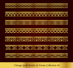 Vintage Gold Border Frame Vector Collection 48