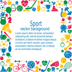 Sports background. Sports icon with space for text. Sports and f