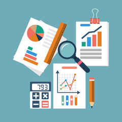 Financial accounting concept. organization process, analytics