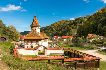 Naklejka premium Old church in Simon vilage,Ban-Moeciu, Romania
