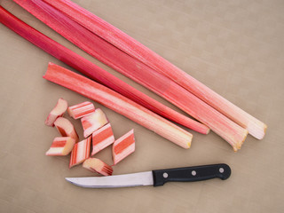 Preparing rhubarb