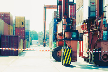 Shipping yard, industrial scene