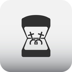 Two female lesbian rings in love gender symbols simple icon on colorful background