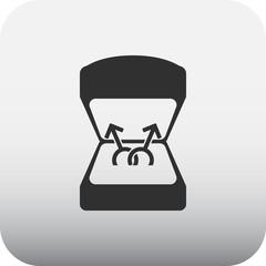 Two male gay in love rings gender symbols simple icon on colorful background