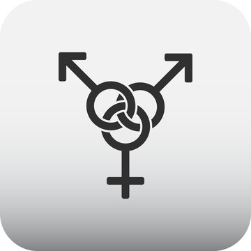 Transgender love gender symbols simple icon on colorful background