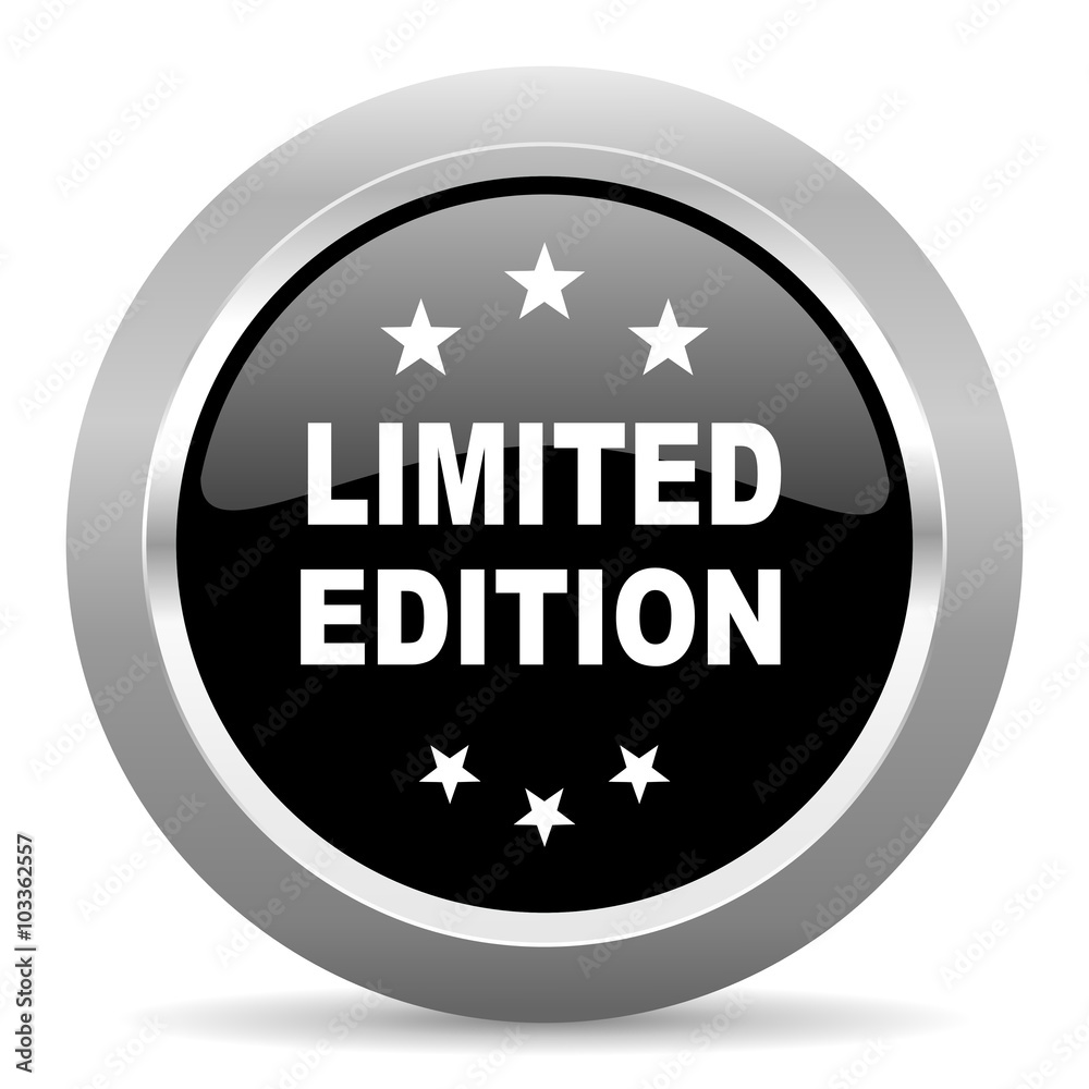 Poster limited edition black metallic chrome web circle glossy icon