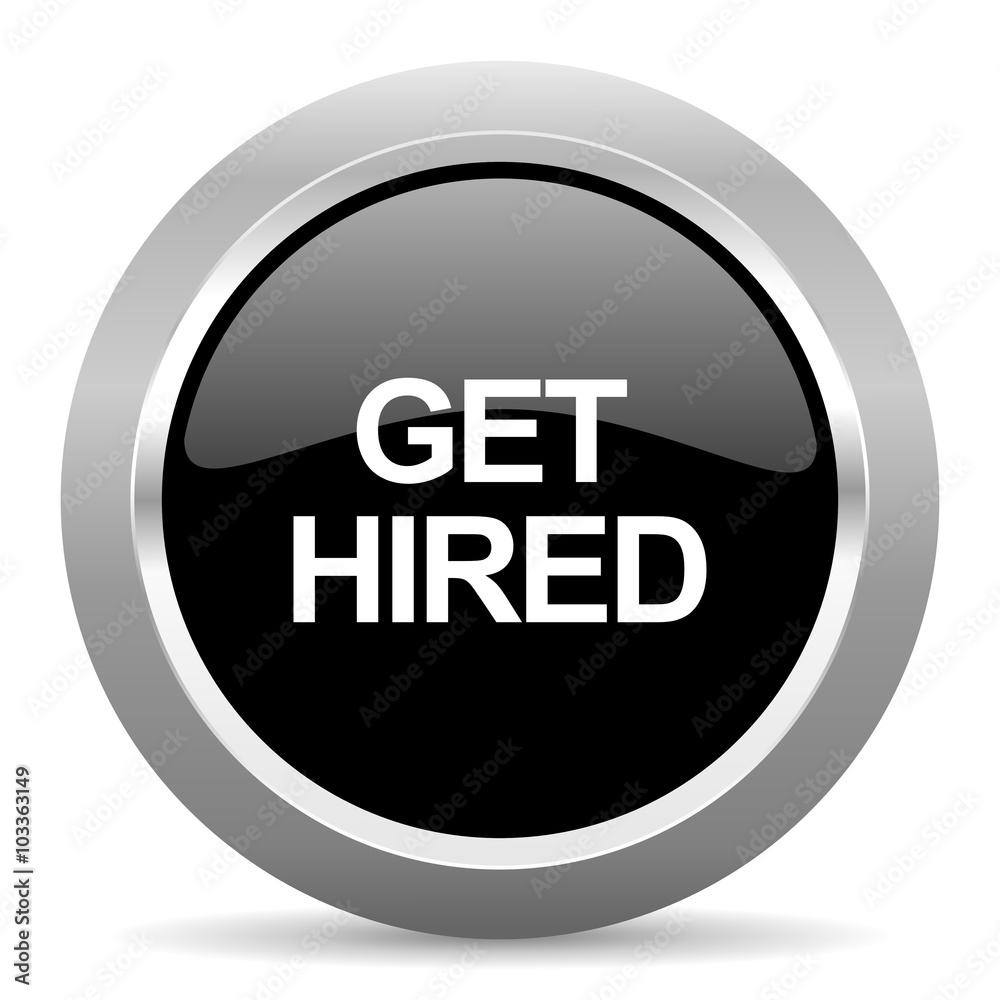 Poster get higreen black metallic chrome web circle glossy icon