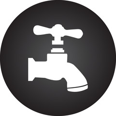 Water tap simple icon on colorful background