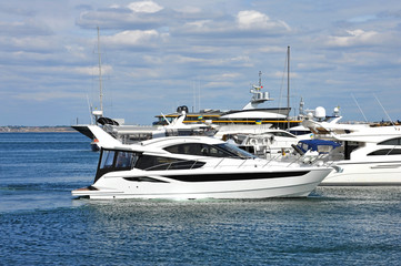 Motor yacht in jetty