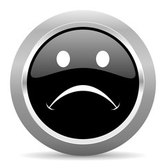 cry black metallic chrome web circle glossy icon