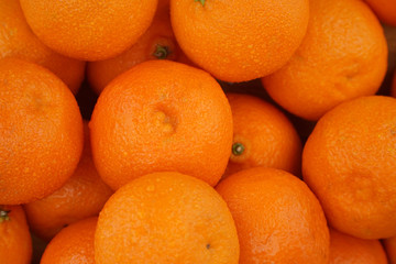 juicy orange mandarins on the table