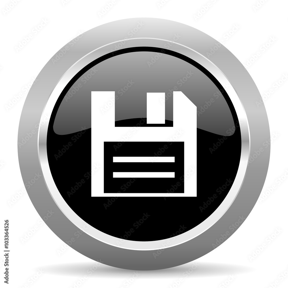 Poster disk black metallic chrome web circle glossy icon