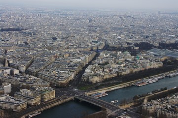 Buildings on the Seine, Paris, France - view from the Eiffel Tower © emar