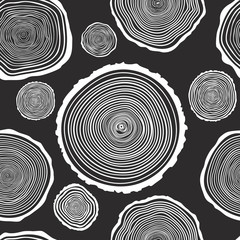 Tree Rings Seamless Vector Pattern
