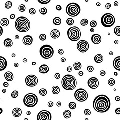 Seamless stylish hand drawn pattern. Vector illustration with concentric circles