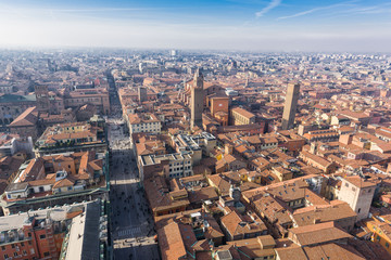 View of the old town of Bologna