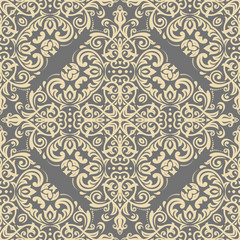 Oriental vector classic golden ornament. Seamless abstract background