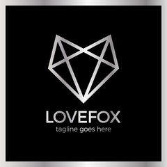Fototapeta premium Love Fox Logo