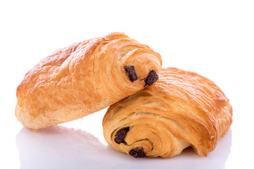 Fresh chocolate croissants