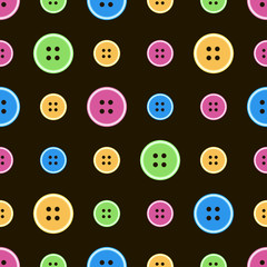 Colored buttons on black background