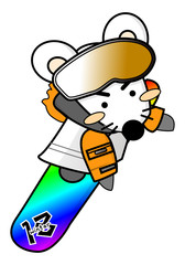 Snowboard white mouse 18
