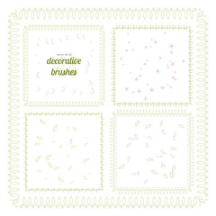 Vector set of floral and abstract decorative brushes. All used pattern brushes are included in brush palette.
