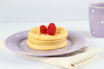 sweet waffles with fresh berries