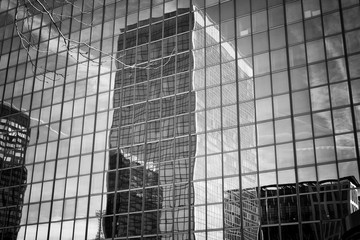 Skyscrapers against blue sky