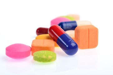 capsule pills isolated on white background