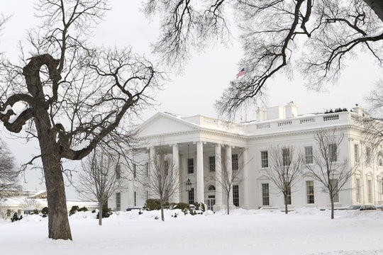 White House In Snow